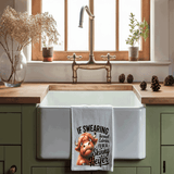 Funny Highland Cow Kitchen Tea Towels / If swearing burned calories, I would be a skinny heifer / Farmhouse Decor / Country Farmgirl / Western Decor