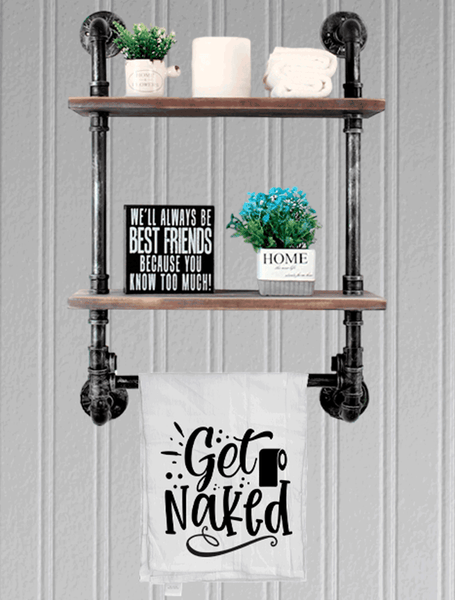 Funny Bathroom Towel, Get Naked, Housewarming Gift Cute Funny Toilet Towel Sayings, Gag Gift