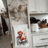Funny Highland Cow Kitchen Tea Towels / Being a Little Dramatic / Farmhouse Decor / Country Farmgirl / Western Home Decor