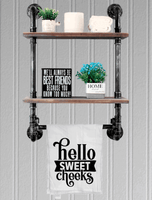 Funny Bathroom Towel, Hello Sweet Cheeks, Housewarming Gift Cute Funny Toilet Towel Sayings, Gag Gift