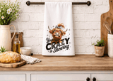 Funny Highland Cow Kitchen Tea Towels / Your Crazy is Showing  / Farmhouse Decor / Country Farmgirl / Western Home Decor (Copy)