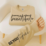 Comfort Colors Showing up as yourself BEAUTIFUL Sweatshirt, Mental Health Sleeve Sweatshirt, Kindness T-shirt, Christian Gift Apparel Tee, Womens Empowing T-Shirt, Mental Health Matters