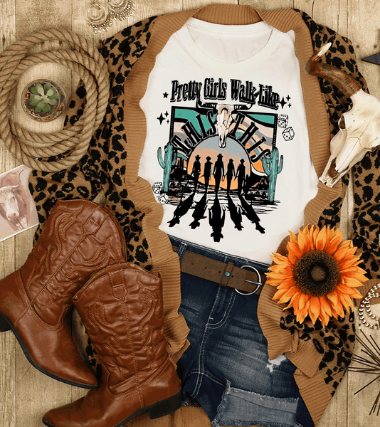 Pretty Girls Walk Like This Country Western Shirt Rodeo Wear, Cowgirls , Music Inspired