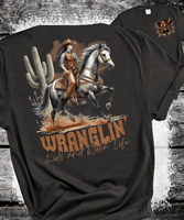 Comfort Colors® Ranch Life Tee - 'Wranglin' Kids and Ridin' Life' Garment-Dyed T-shirt | Western Apparel, Cowboy Shirt, Gift for Him/Her, Casual