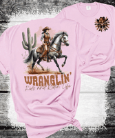 Comfort Colors® Ranch Life Tee - 'Wranglin' Kids and Ridin' Life' Garment-Dyed T-shirt | Western Apparel, Cowboy Shirt, Gift for Him/Her, Casual