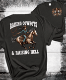Comfort Colors® Raising Cowboys & Raising Hell, American Cowgirl Western Floral Western Mama T-Shirt, Rodeo Mama Tee, Funny Mama Tee, Floral Country Mom Shirt, Mothers Day Gift