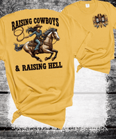Comfort Colors® Raising Cowboys & Raising Hell, American Cowgirl Western Floral Western Mama T-Shirt, Rodeo Mama Tee, Funny Mama Tee, Floral Country Mom Shirt, Mothers Day Gift