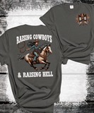 Comfort Colors® Raising Cowboys & Raising Hell, American Cowgirl Western Floral Western Mama T-Shirt, Rodeo Mama Tee, Funny Mama Tee, Floral Country Mom Shirt, Mothers Day Gift