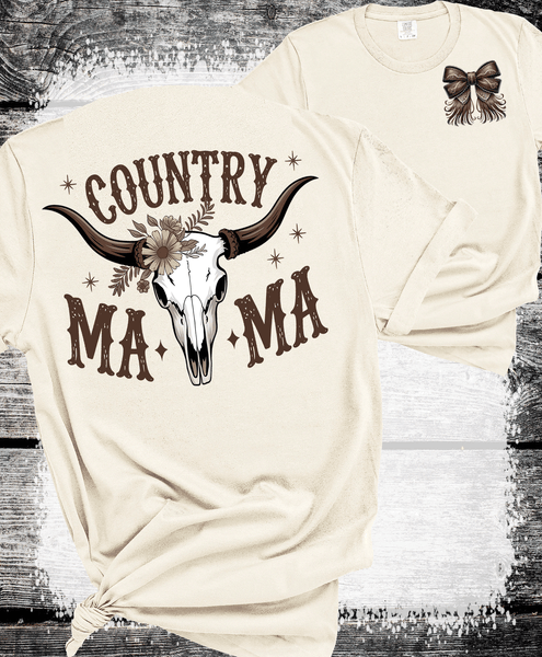 Comfort Colors® "Country MAMA" vintage western-style wild west nostalgia, Floral Western Mama T-Shirt, Rodeo Mama Tee, Funny Mama Tee, Floral Country Mom Shirt, Mothers Day Gift