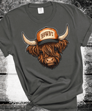 Comfort Colors® Highland Cow Howdy Hat T-Shirt, Farm Animal Tee, Country Style, Livestock Apparel, Cow Lover Gift, Cowboy Unisex, Birthday Gift, Farm Life
