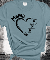 Comfort Colors®  Custom Mama Shirt, Personalized Mom Shirt, Shirt with Kids Names, Gift for Mom Mama, Mom Heart Shirt, Custom Grandma Shirt, Mothers Day Gift