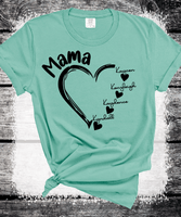Comfort Colors®  Custom Mama Shirt, Personalized Mom Shirt, Shirt with Kids Names, Gift for Mom Mama, Mom Heart Shirt, Custom Grandma Shirt, Mothers Day Gift