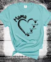 Comfort Colors®  Custom Mama Shirt, Personalized Mom Shirt, Shirt with Kids Names, Gift for Mom Mama, Mom Heart Shirt, Custom Grandma Shirt, Mothers Day Gift