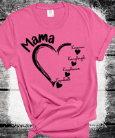 Comfort Colors®  Custom Mama Shirt, Personalized Mom Shirt, Shirt with Kids Names, Gift for Mom Mama, Mom Heart Shirt, Custom Grandma Shirt, Mothers Day Gift