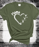 Comfort Colors®  Custom Mama Shirt, Personalized Mom Shirt, Shirt with Kids Names, Gift for Mom Mama, Mom Heart Shirt, Custom Grandma Shirt, Mothers Day Gift