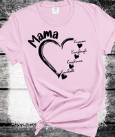 Comfort Colors®  Custom Mama Shirt, Personalized Mom Shirt, Shirt with Kids Names, Gift for Mom Mama, Mom Heart Shirt, Custom Grandma Shirt, Mothers Day Gift
