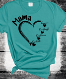 Comfort Colors®  Custom Mama Shirt, Personalized Mom Shirt, Shirt with Kids Names, Gift for Mom Mama, Mom Heart Shirt, Custom Grandma Shirt, Mothers Day Gift