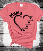Comfort Colors®  Custom Mama Shirt, Personalized Mom Shirt, Shirt with Kids Names, Gift for Mom Mama, Mom Heart Shirt, Custom Grandma Shirt, Mothers Day Gift
