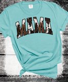 Comfort Colors® Mama Pink Cow Western T-shirt, Western Mama T-Shirt, Retro Mama Varsity Shirt, gift for mothers Day, Women's T-Shirt
