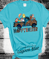 BOHO Happy Easter Leopard Truck Eggs Chicks Rabbits