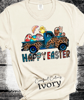 BOHO Happy Easter Leopard Truck Eggs Chicks Rabbits