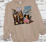 Comfort Colors® Cowgirl Easter Cowboy boots, Western Hat Shirt, Christian Easter Sweatshirt, Happy Easter Day Gift, Girly Easter Shirt, Western Easter