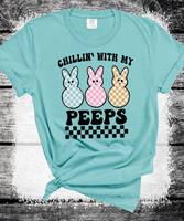 Chillin with my Peeps Racing Checkers, Easter Eggs Easter Rabbit, Funny Trending Easter Shirts