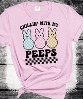 Chillin with my Peeps Racing Checkers, Easter Eggs Easter Rabbit, Funny Trending Easter Shirts