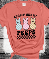 Chillin with my Peeps Racing Checkers, Easter Eggs Easter Rabbit, Funny Trending Easter Shirts