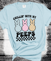 Chillin with my Peeps Racing Checkers, Easter Eggs Easter Rabbit, Funny Trending Easter Shirts
