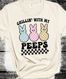 Chillin with my Peeps Racing Checkers, Easter Eggs Easter Rabbit, Funny Trending Easter Shirts