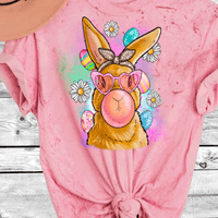 Comfort Color Colorblast Tie Dye Fun Bubble Blowing Bunny