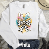 Happy Easter Bunny Ears polkadot Bow Shirt Cute Easter Sweatshirt Easter Day Gift Easter Shirts, Family Easter Shirts Matching Mom shirts