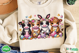 Easter Baby Cow, Cute Cows Easter, Retro Easter shirts, Happy Easter Farmland Cute Cows with Bunny Ears sweatshirt, Trending Easter Basket GIft