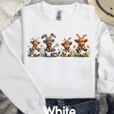 Happy Easter Highland Cow Shirt, Funny Cow Easter Sweatshirt, Retro Easter Farmlife Gift, Happy Easter Country Highland Cows