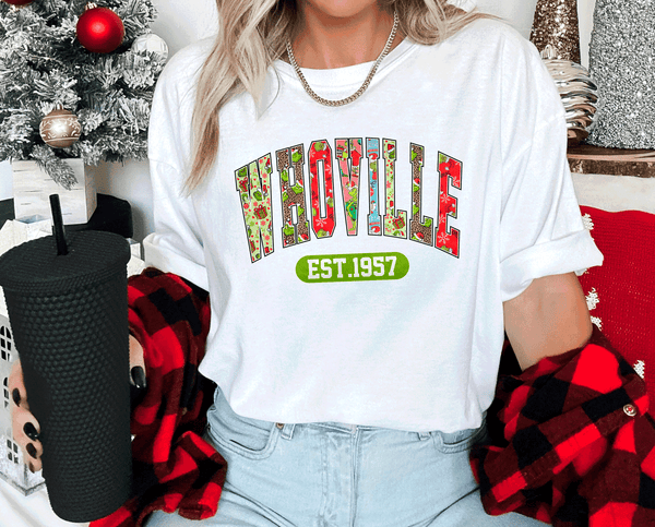 Whoville Retro Vintage Distressed Classic Christmas Family Movie Shirts Grinch Shirts Sweatshirts hoodie comfort colors