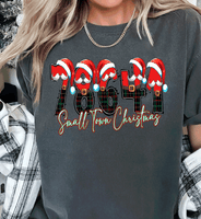 Custom Personalized Zip Code Small Town Christmas ~ Family Matching Shirts ~ Christmas Santa Shirts ~ Women's Kids Matching Comfort Colors shirts