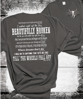 Comfort Colors®  Beautifully Broken Country Music-Inspired Jelly Roll Lyrics, Country Music, Drug and Alcohol Recovery, Mental Health Recovery