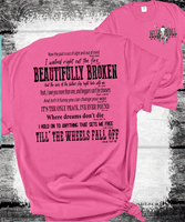 Comfort Colors®  Beautifully Broken Country Music-Inspired Jelly Roll Lyrics, Country Music, Drug and Alcohol Recovery, Mental Health Recovery