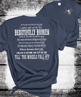 Comfort Colors®  Beautifully Broken Country Music-Inspired Jelly Roll Lyrics, Country Music, Drug and Alcohol Recovery, Mental Health Recovery