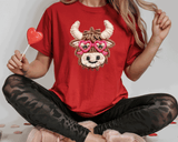 Comfort Colors® Highland Cow Faux Yarn, 3d Embossed Valentines Day Shirts, Country Cow Faux Embroidery sweatshirts, Trending Faux YARN Shirts, Lovers Gift, MOM gift, Latch Hook Sweatheart Day