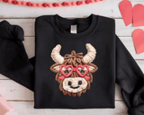 Comfort Colors® Highland Cow Faux Yarn, 3d Embossed Valentines Day Shirts, Country Cow Faux Embroidery sweatshirts, Trending Faux YARN Shirts, Lovers Gift, MOM gift, Latch Hook Sweatheart Day