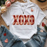 Comfort Colors® XOXO Checkered faux Embroidery Stitch 3d Embossed Valentines Day Shirts, LOVE Heart Faux Embroidery sweatshirts, LOVE Faux Yarn Trending, Faux YARN Shirts, Lovers Gift, MOM gift, Yarn Sweetheart Day