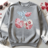 Comfort Colors® Cherries Faux Yarn, 3d Embossed Valentines Day Shirts, Cherries Faux Embordary sweatshirts, Trending Faux YARN Shirts, Lovers Gift, MOM gift, Latch Hook Sweatheart Day