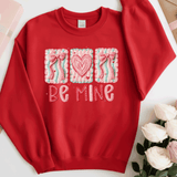Comfort Colors® Be Mine heart Puff Vinyl, 3d Embossed Valentines Day Shirts, Be Mine sweatshirts, Trending Faux YARN Shirts, Lovers Gift, MOM gift, Latch Hook Sweatheart Day