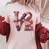 Comfort Colors® LOVE Latch Hook faux Embroidery Stitch 3d Embossed Valentines Day Shirts, LOVE Heart Faux Embroidery sweatshirts, LOVE Faux Yarn Trending, Faux YARN Shirts, Lovers Gift, MOM gift, Yarn Sweetheart Day