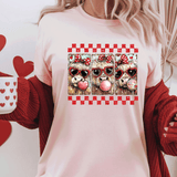 Comfort Colors® Highland Cow Blowing Bubble Faux Yarn, 3d Embossed Valentines Day Shirts, Country Cow Faux Embroidery sweatshirts, Trending Faux YARN Shirts, Lovers Gift, MOM gift, Latch Hook Sweatheart Day (Copy)