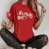 Comfort Colors® LOVE patchwork faux Embroidery Stitch 3d Embossed Valentines Day Shirts, LOVE Heart Faux Embroidery sweatshirts, XOXO Faux Yarn Trending, Faux YARN Shirts, Lovers Gift, MOM gift, Yarn Sweetheart Day