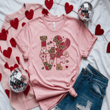 Comfort Colors® LOVE Faux Patchwork, 3d Embossed Valentines Day Shirts, Love Faux Embroidery sweatshirts, Patchwork LOVE Trending Faux YARN Shirts, Lovers Gift, MOM gift, Latch Hook Sweatheart Day
