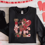 Comfort Colors® LOVE Faux Patchwork, 3d Embossed Valentines Day Shirts, Love Faux Embroidery sweatshirts, Patchwork LOVE Trending Faux YARN Shirts, Lovers Gift, MOM gift, Latch Hook Sweatheart Day